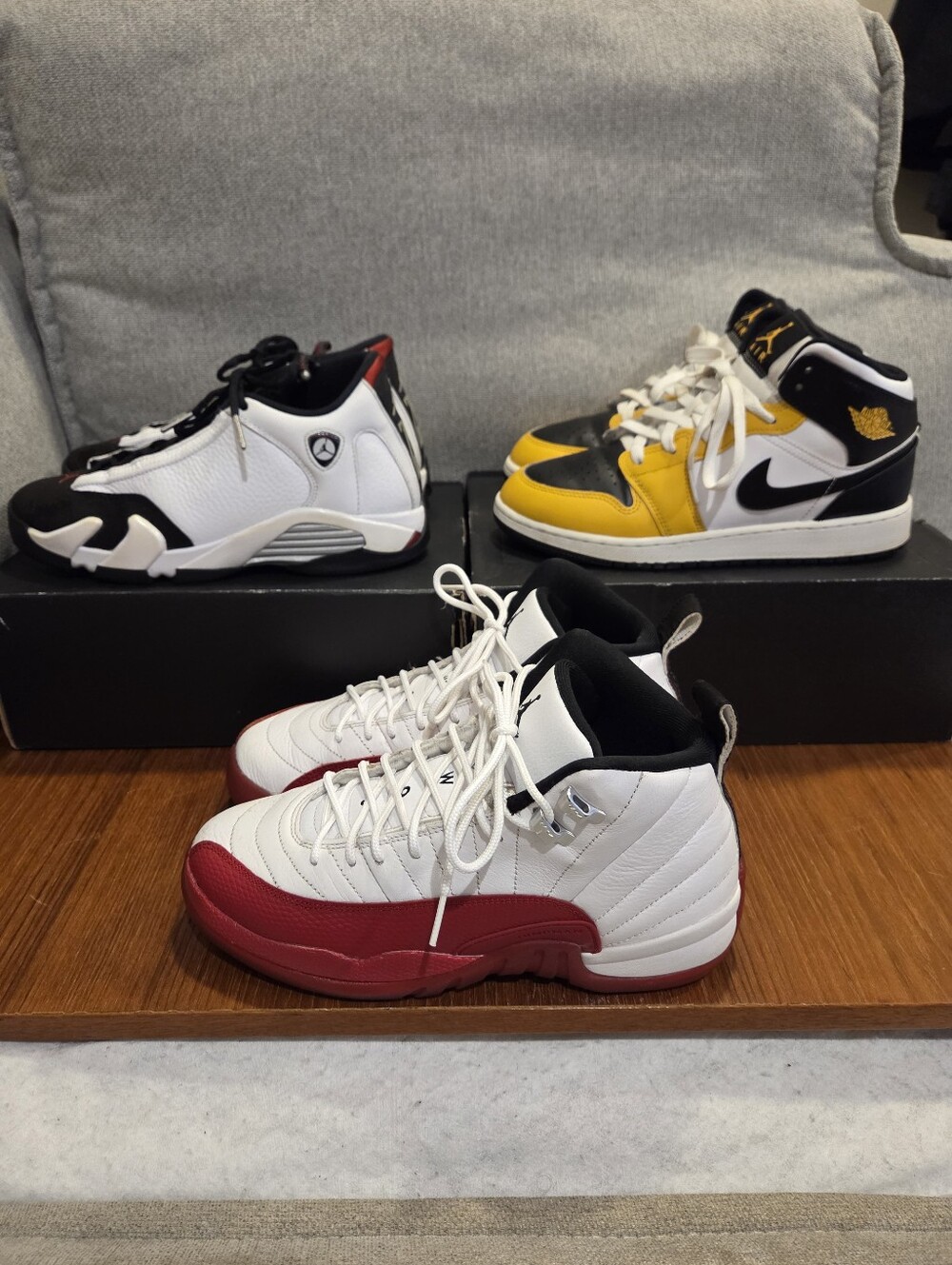 Nike Air Jordan Lot of 3 Pairs Youth Sneakers Size 6.5 (14 Retro/12 Retro/1 Mid)
